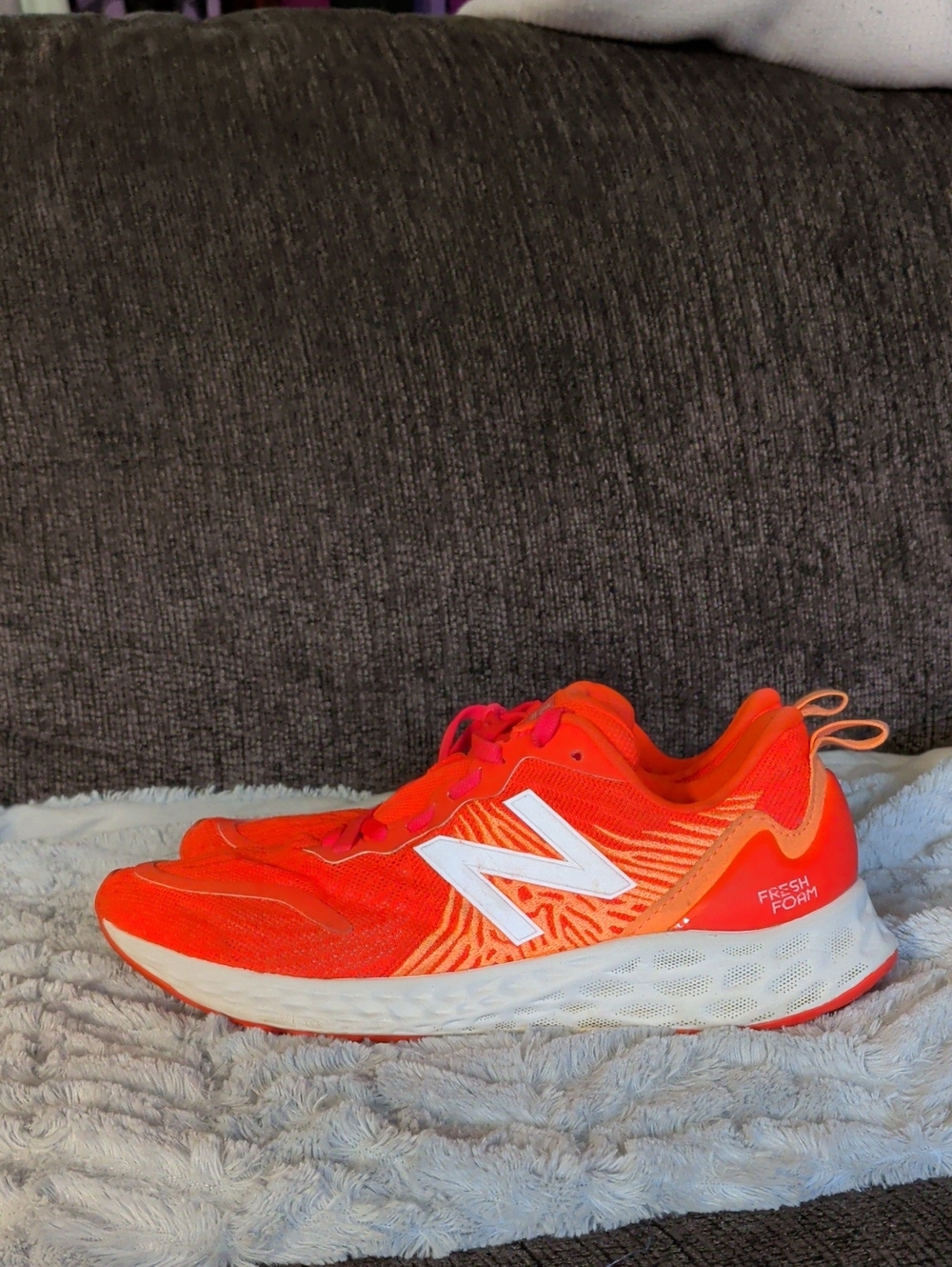 New Balance Bright Orange and White Fresh Foam Running Shoe